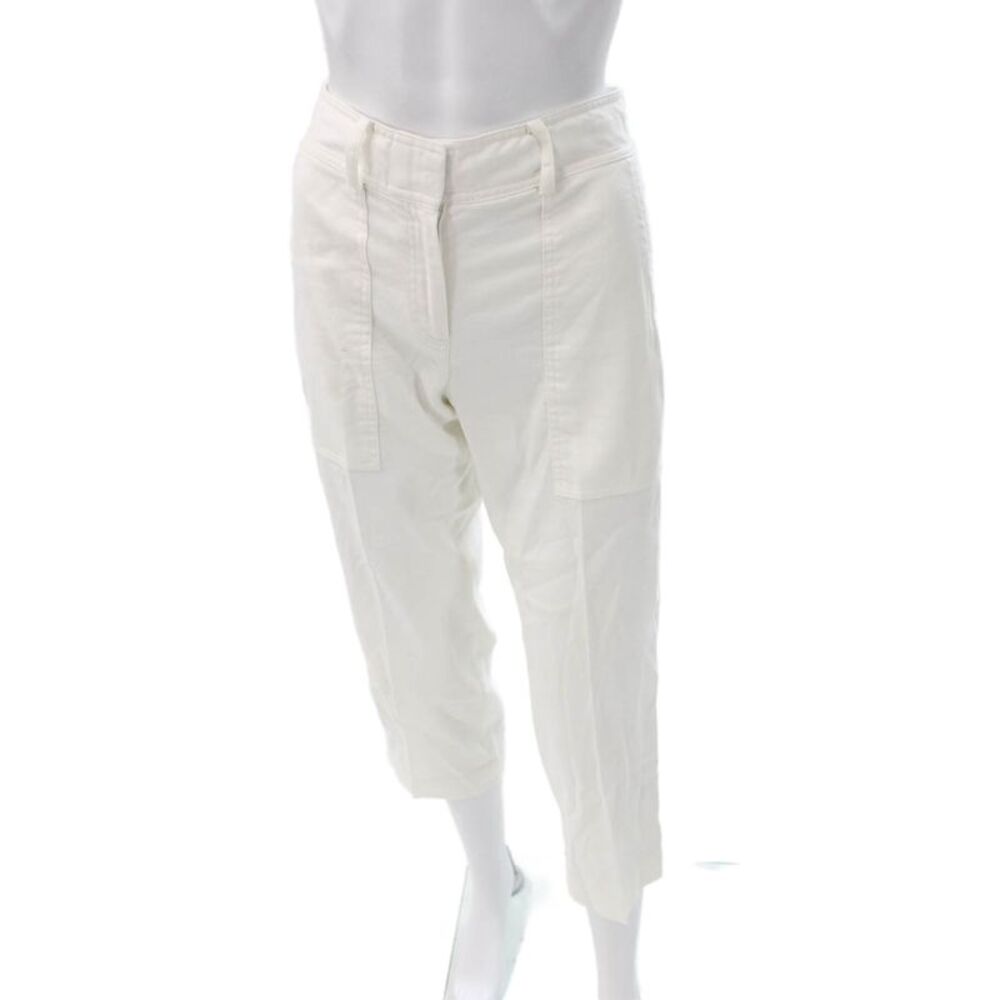 Club Monaco Womens White Linen Blend Capri Pants Size 00